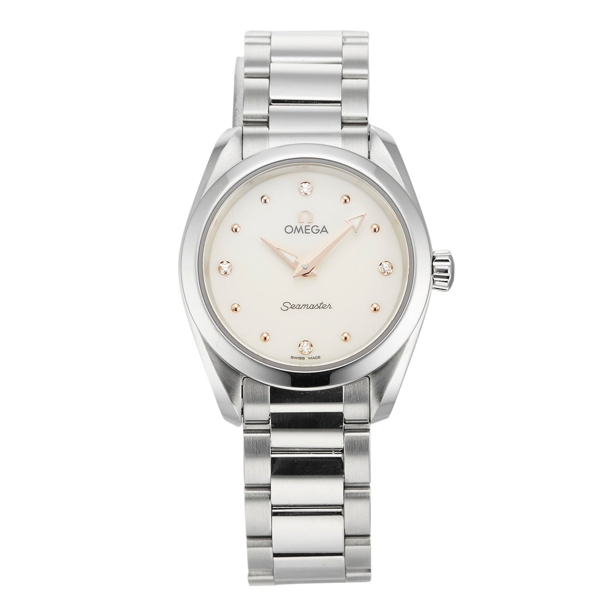  Shop Authentic Omega Seamaster Aqua Terra Quartz Diamond Silver Dial Silver Steel Strap Watch for Women - 220.10.28.60.54.001 - Luxxuri