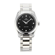  Shop Authentic Omega Seamaster Aqua Terra Quartz Diamond Black Dial Silver Steel Strap Watch for Women - 220.10.28.60.51.001 - Luxxuri