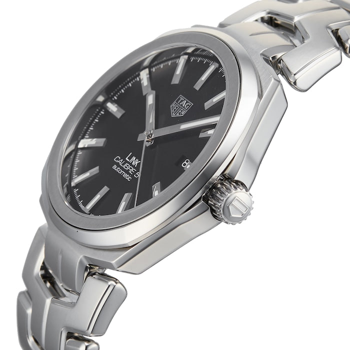  Shop Authentic Tag Heuer Link Quartz Black Dial Silver Steel Strap Watch for Women - WBC2110.BA0603 - Luxxuri
