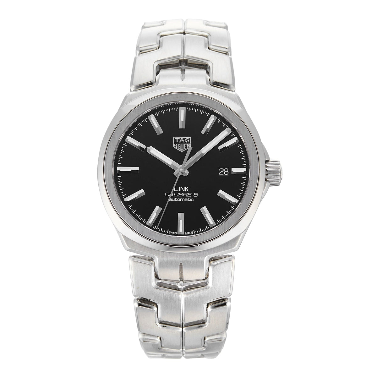  Shop Authentic Tag Heuer Link Quartz Black Dial Silver Steel Strap Watch for Women - WBC2110.BA0603 - Luxxuri