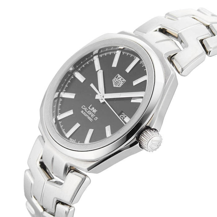  Shop Authentic Tag Heuer Link Quartz Black Dial Silver Steel Strap Watch for Women - WBC2110.BA0603 - Luxxuri