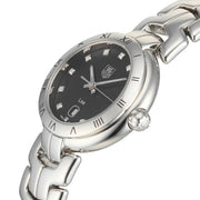  Shop Authentic Tag Heuer Link Quartz Diamonds Black Dial Silver Steel Strap Watch for Women - WAT1410.BA0954 - Luxxuri