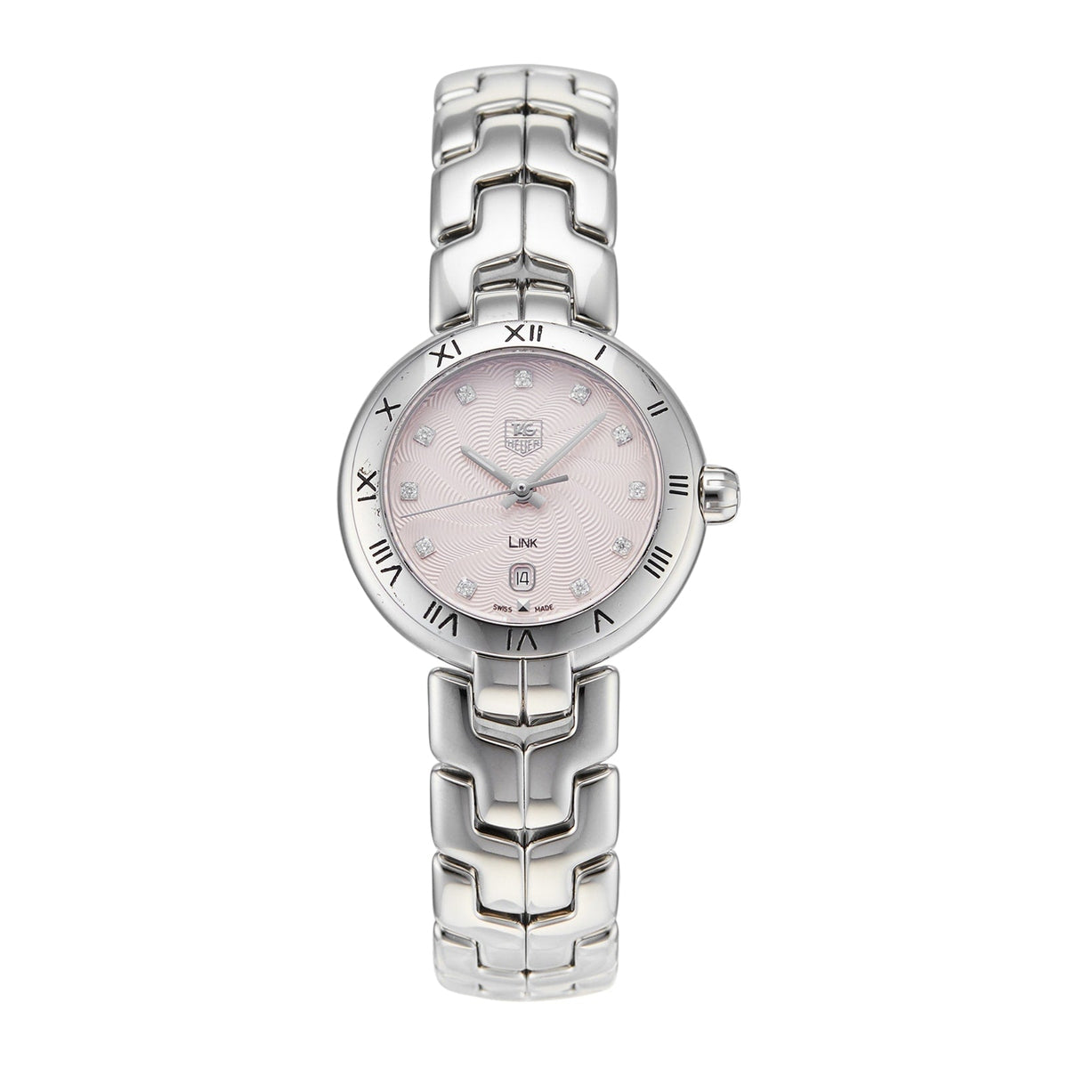  Shop Authentic Tag Heuer Link Diamonds Pink Dial Silver Steel Strap Watch for Women - WAT1415.BA0954 - Luxxuri