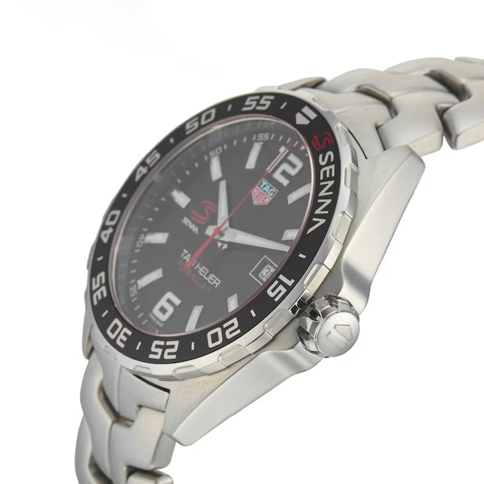  Shop Authentic Tag Heuer Formula 1 Senna Limited Edition Black Dial Silver Steel Strap Watch for Men - WAZ1012.BA0883 - Luxxuri