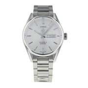  Shop Authentic Tag Heuer Carrera Calibre 5 Automatic White Dial Silver Steel Strap Watch for Men - WAR201B.BA0723 - Luxxuri