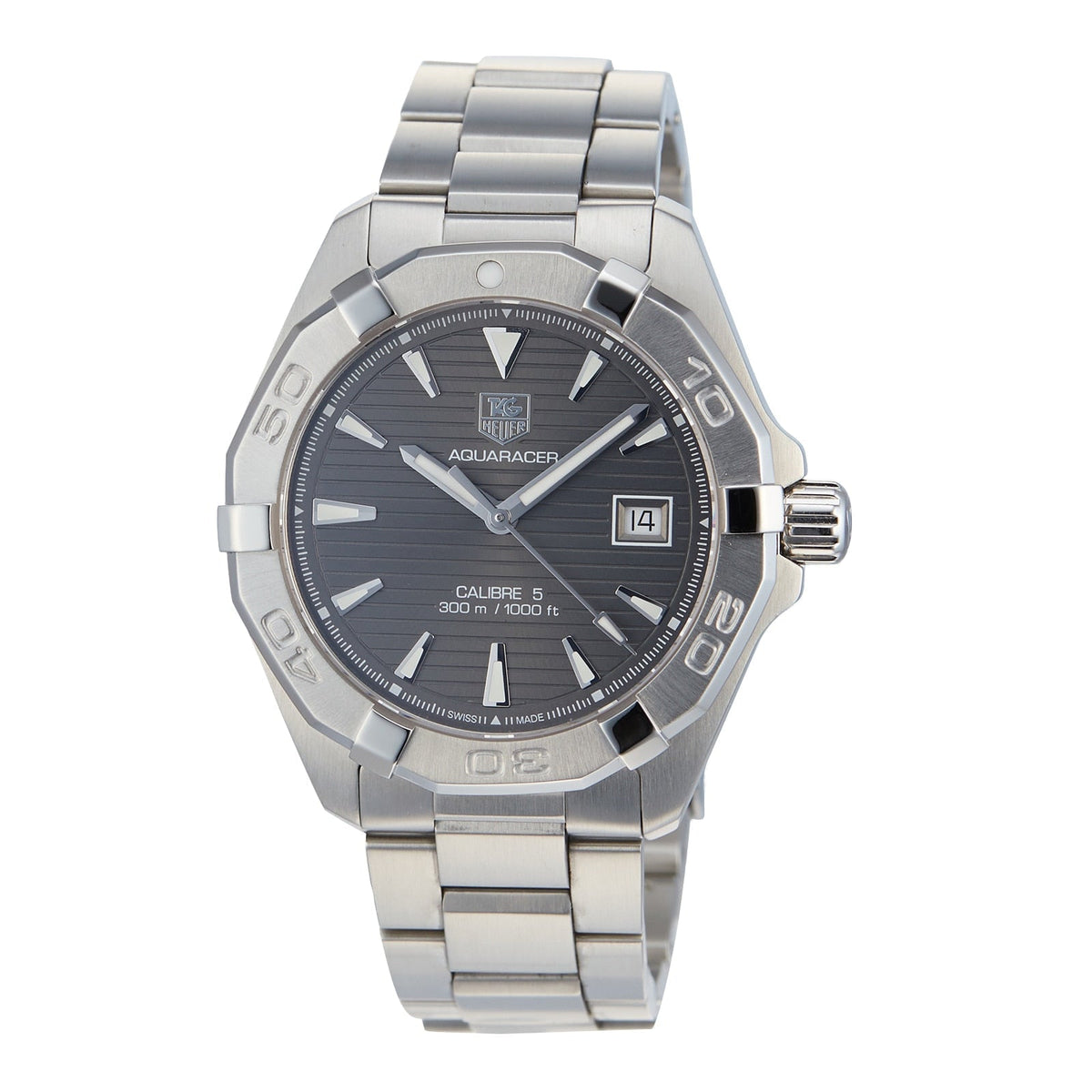  Shop Authentic Tag Heuer Aquaracer Automatic Anthracite Grey Dial Silver Steel Strap Watch for Men - WAY2113.BA0928 - Luxxuri
