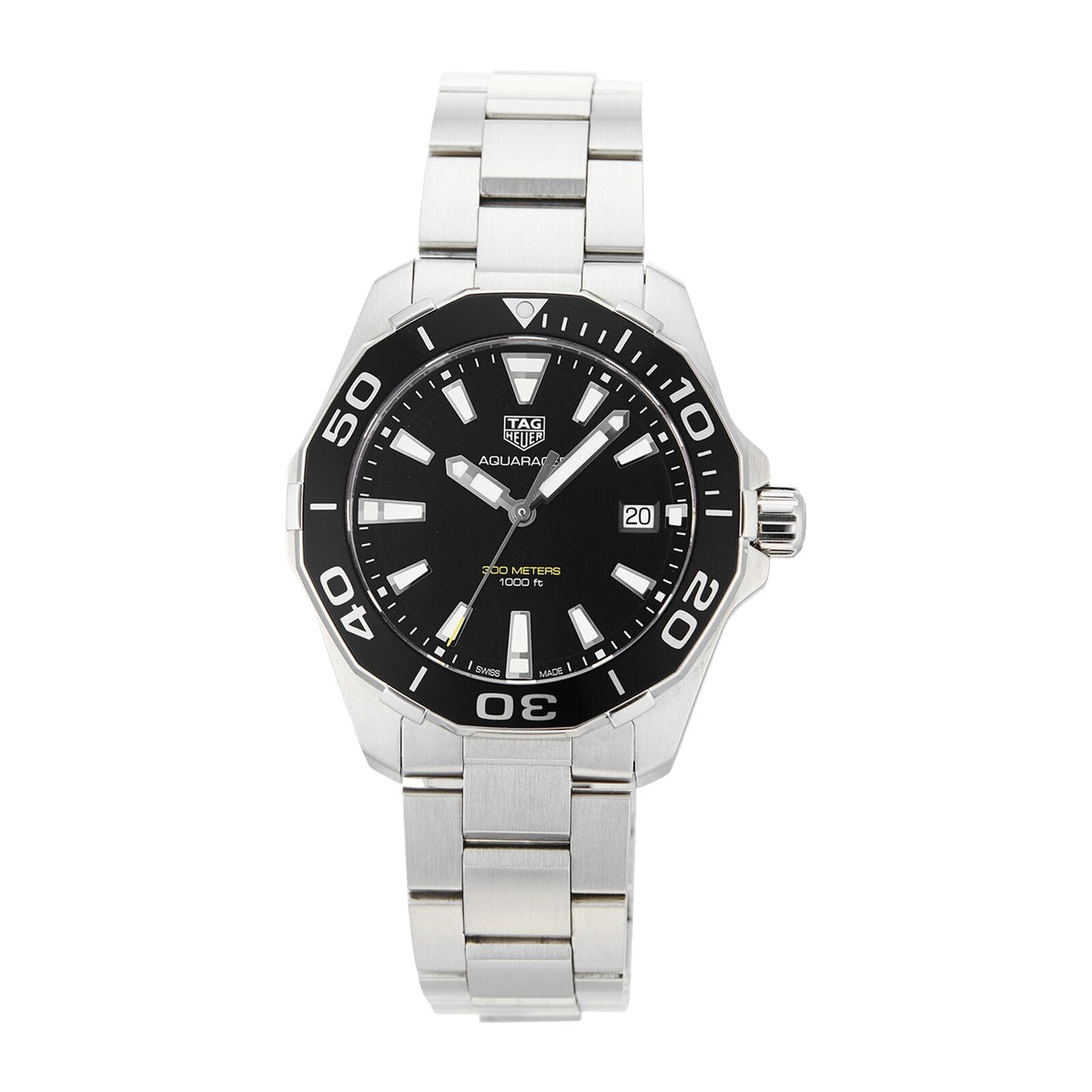  Shop Authentic Tag Heuer Aquaracer Black Dial Silver Steel Strap Watch for Men - WAY111A.BA0928 - Luxxuri