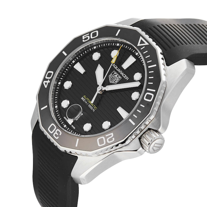  Shop Authentic Tag Heuer Aquaracer Professional 300 Automatic Black Dial Black Rubber Strap Watch for Men - WBP201A.FT6197 - Luxxuri