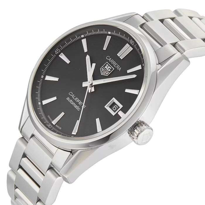  Shop Authentic Tag Heuer Carrera Automatic Black Dial Silver Steel Strap Watch for Men - WAR211A.BA0782 - Luxxuri