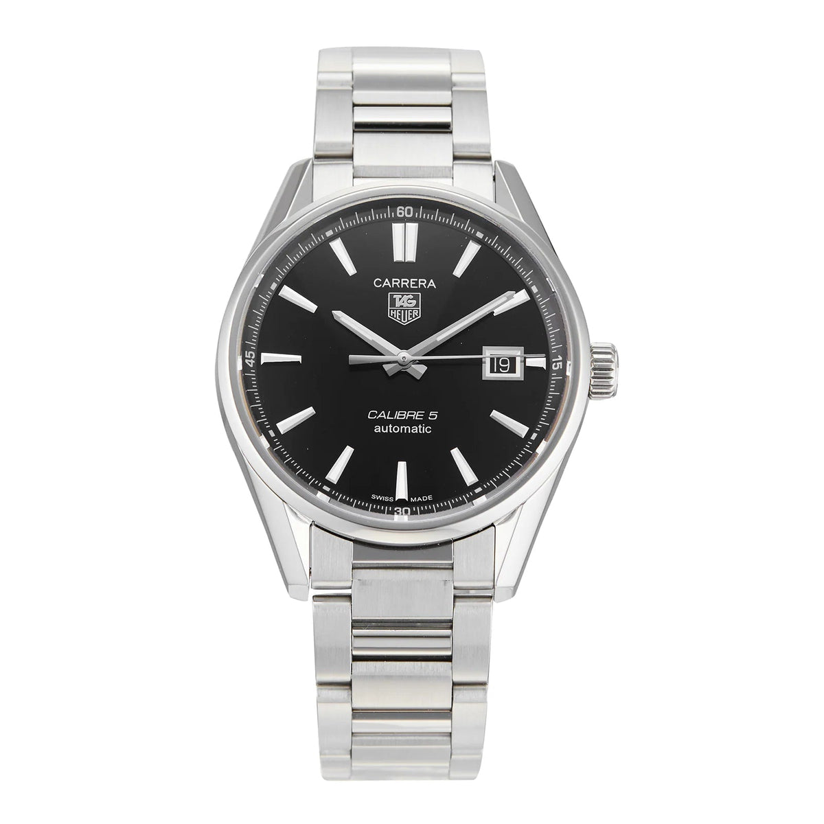  Shop Authentic Tag Heuer Carrera Automatic Black Dial Silver Steel Strap Watch for Men - WAR211A.BA0782 - Luxxuri