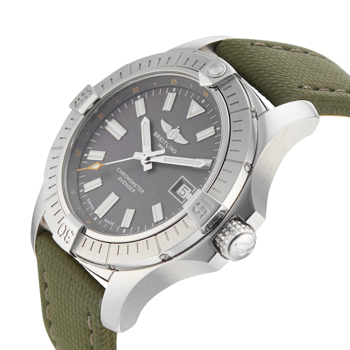  Shop Authentic Breitling Avenger Automatic GMT 43 Green Dial Green Nylon Strap Watch for Men - A17318101L1X1 - Luxxuri