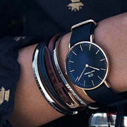  Shop Authentic Daniel Wellington Petite Cornwall Black Dial Black Nylon Strap Watch for Women - DW00100247 - Luxxuri