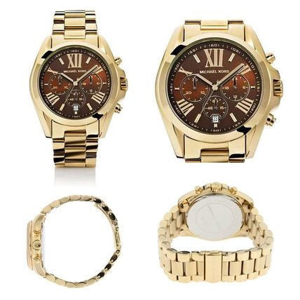  Shop Authentic Michael Kors Bradshaw Brown Dial Gold Steel Strap Watch for Women - MK5502 - Luxxuri