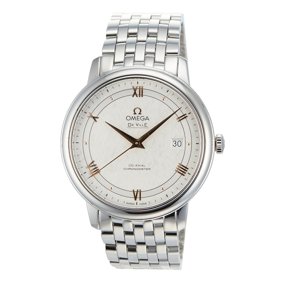  Shop Authentic Omega De Ville Prestige Co Axial Silver Dial Silver Steel Strap Watch for Men - 424.10.40.20.02.004 - Luxxuri