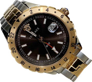  Shop Authentic Versace Hellenyium GMT Black Dial Two Tone Steel Strap Watch for Men - V11040015 - Luxxuri