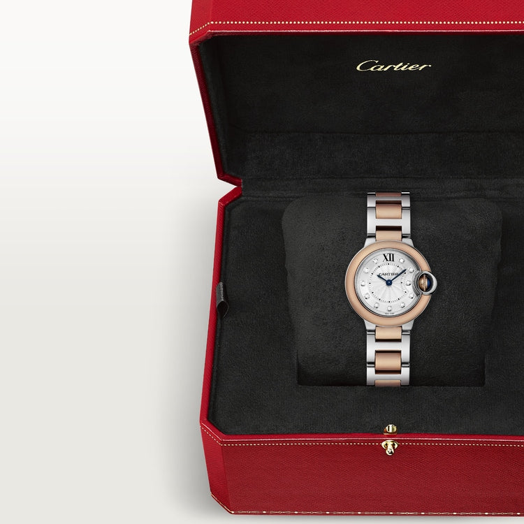  Shop Authentic Cartier Ballon Bleu De Cartier Diamonds Silver Dial Two Tone Steel Strap Watch for Women - W3BB0026 - Luxxuri