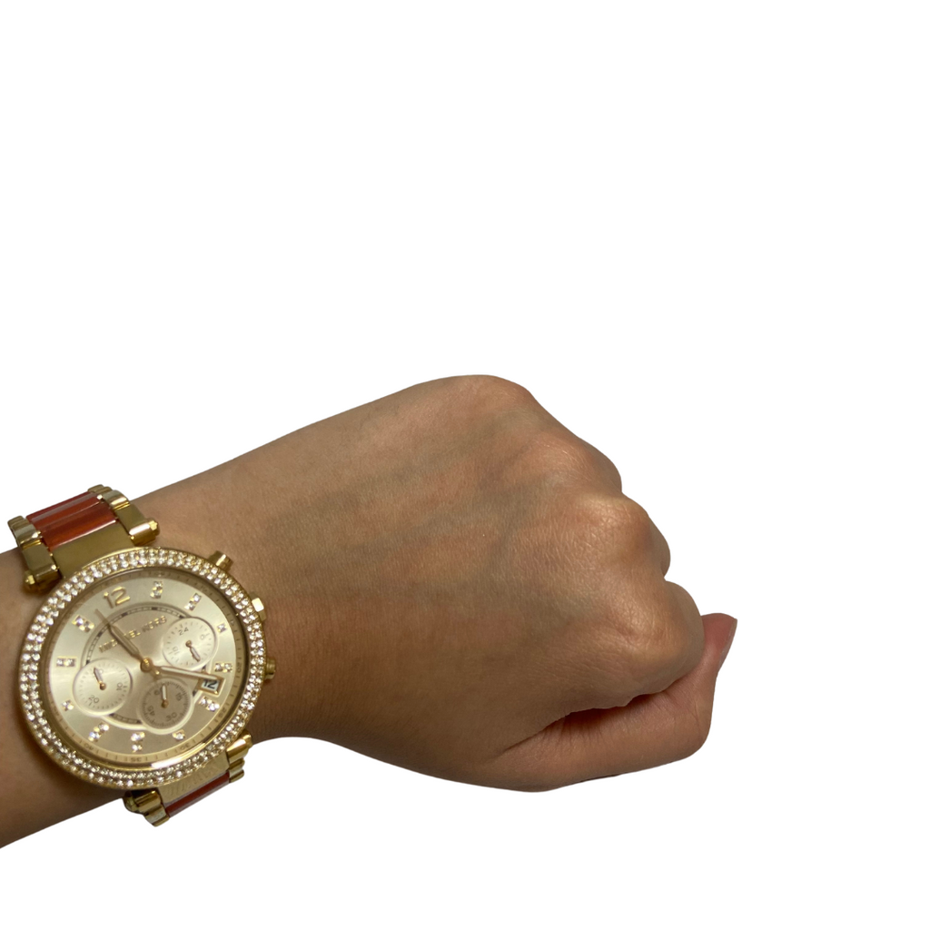  Shop Authentic Michael Kors Parker Gold Dial Two Tone Steel Strap Watch for Women - MK6139 - Luxxuri