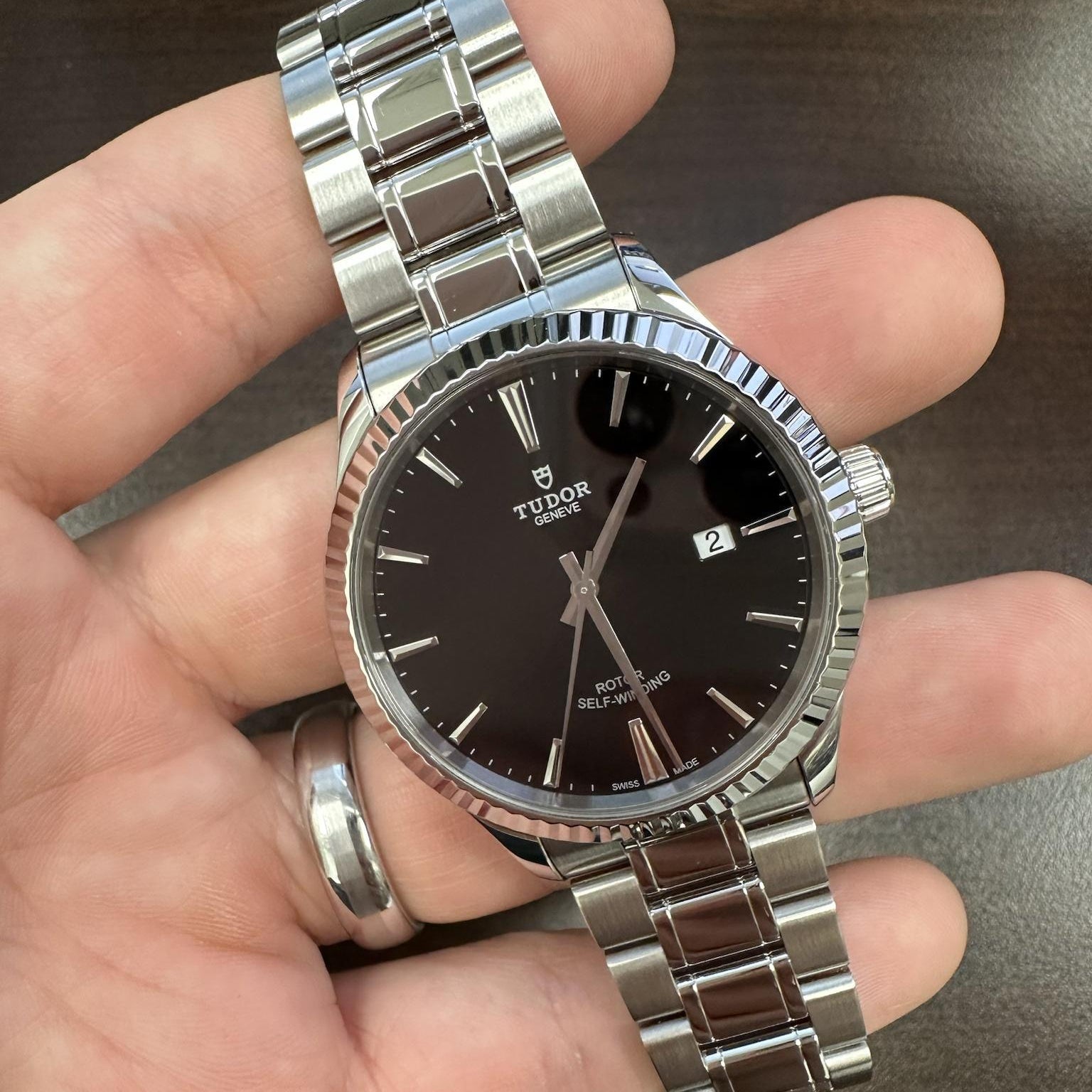  Shop Authentic Tudor Style Automatic Black Dial Silver Steel Strap Watch for Men - M12710-0003 - Luxxuri