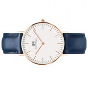  Shop Authentic Daniel Wellington Classic Somerset White Dial Blue Leather Strap Watch For Women - DW00100123 - Luxxuri