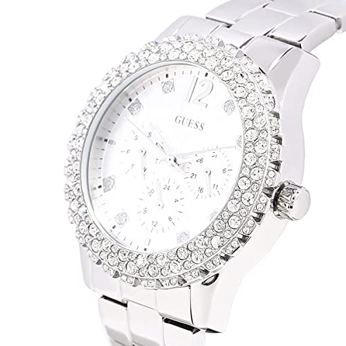  Shop Authentic Guess Dazzler Diamonds Silver Dial Silver Steel Strap Watch for Women - W0335L1 - Luxxuri