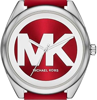  Shop Authentic Michael Kors Janelle Three Hand Red Dial Red Rubber Strap Watch For Women - MK7144 - Luxxuri