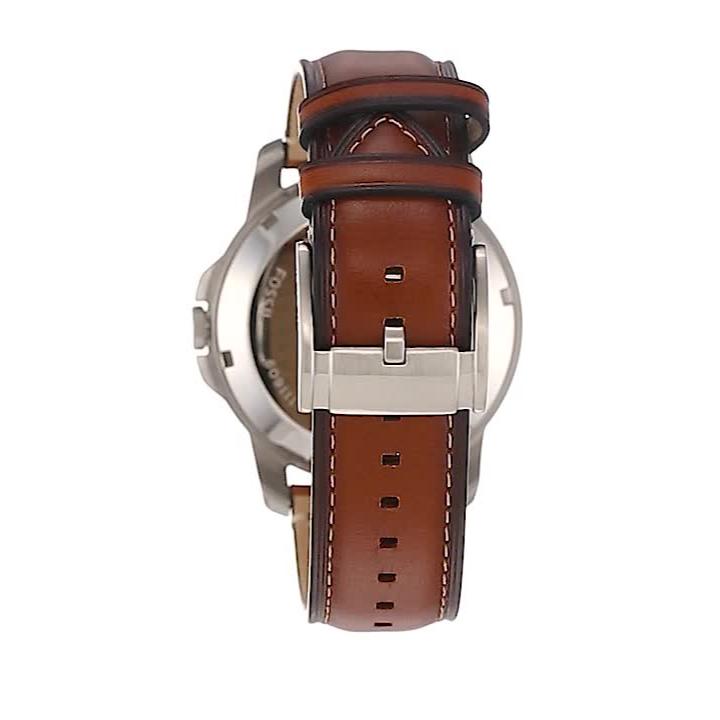  Shop Authentic Fossil Grant Twist Multifunction Blue Dial Brown Leather Strap Watch for Men - ME1161 - Luxxuri