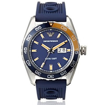  Shop Authentic Emporio Armani Sportivo Chronograph Quartz Blue Dial Blue Rubber Strap Watch For Men - AR6045 - Luxxuri