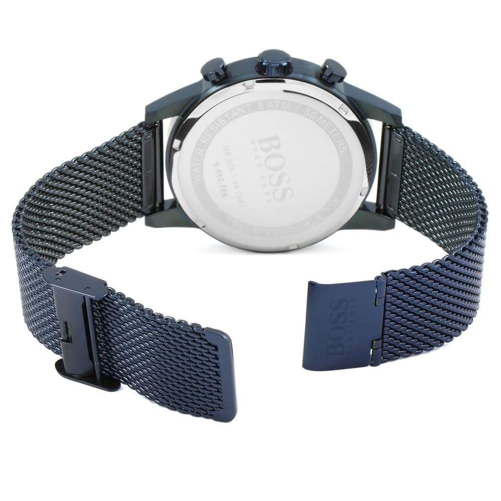  Shop Authentic Hugo Boss Navigator Chronograph Blue Dial Blue Mesh Bracelet Watch for Men - 1513538 - Luxxuri