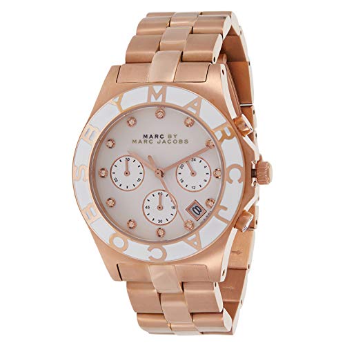  Shop Authentic Marc Jacobs Blade Chronograph White Dial Rose Gold Steel Strap Watch for Women - MBM3082 - Luxxuri