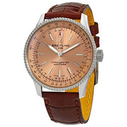  Shop Authentic Breitling Navitimer Automatic 35 Brown Dial Brown Leather Strap Watch for Men - A17395201K1P1 - Luxxuri