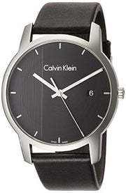  Shop Authentic Calvin Klein City Quartz Black Dial Black Leather Strap Watch for Men - K2G2G1C1 - Luxxuri
