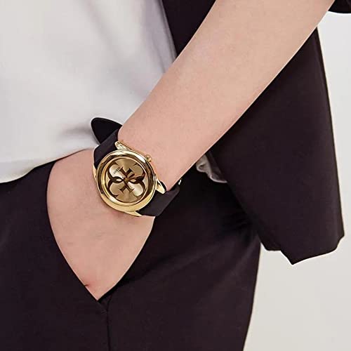  Shop Authentic Guess G Twist Gold Dial Black Leather Strap Watch for Women - W0911L3 - Luxxuri