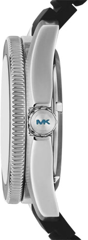  Shop Authentic Michael Kors Maritime Three Hand Blue Dial Black Silicone Strap Watch for Men - MK9167 - Luxxuri