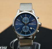  Shop Authentic Hugo Boss Jet Blue Dial Silver Mesh Bracelet Watch for Men - 1513441 - Luxxuri