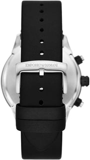 Shop Authentic Emporio Armani Mario Chronograph Blue Dial Black Leather Strap Watch For Men - AR11522 - Luxxuri