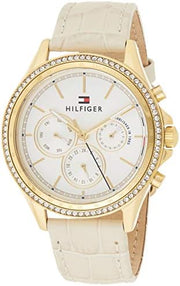  Shop Authentic Tommy Hilfiger Ari Diamonds White Dial Cream Leather Strap Watch for Women - 1781982 - Luxxuri