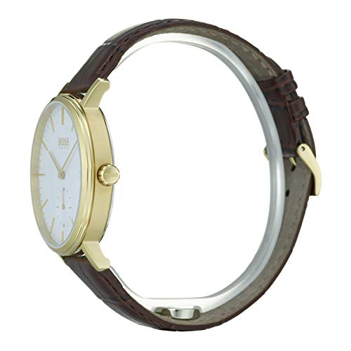  Shop Authentic Hugo Boss Corporal White Dial Brown Leather Strap Watch for Men - 1513640 - Luxxuri