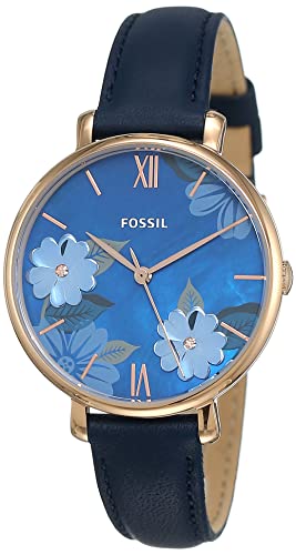  Shop Authentic Fossil Jacqueline Blue Dial Blue Leather Strap Watch for Women - ES4673 - Luxxuri