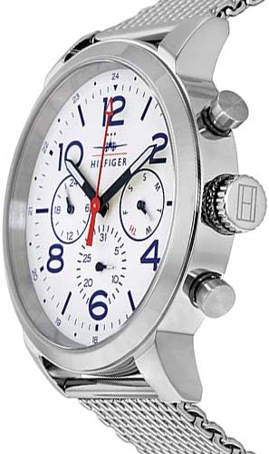  Shop Authentic Tommy Hilfiger Jake Quartz White Dial Silver Mesh Bracelet Watch for Men - 1791233 - Luxxuri