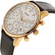 Shop Authentic Fossil Goodwin Chronograph White Dial Brown Leather Strap Watch for Men - FS5415 - Luxxuri
