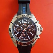 Shop Authentic Tommy Hilfiger Sport Multifunction Black Dial Black Rubber Strap Watch for Men - 1791143 - Luxxuri