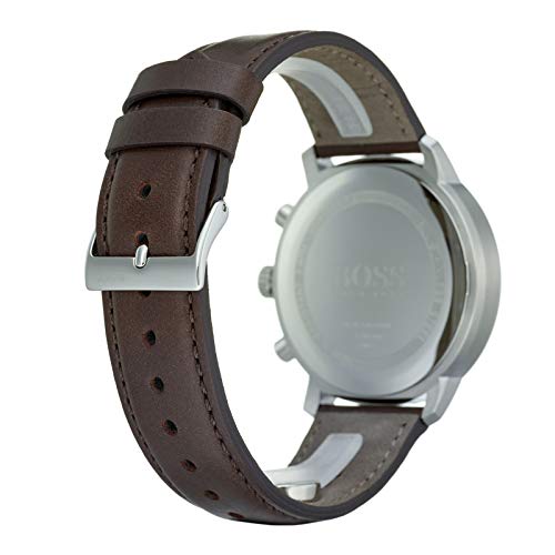  Shop Authentic Hugo Boss Attitude Blue Dial Brown Leather Strap Watch for Men - 1513606 - Luxxuri