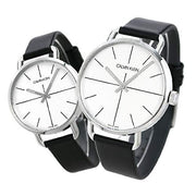  Shop Authentic Calvin Klein Even Silver Dial Black Leather Strap Watch for Men - K7B211CY - Luxxuri
