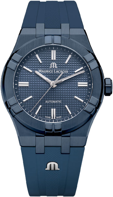  Shop Authentic Maurice Lacroix Automatic PVD Limited Edition Blue Dial Blue Silicon Strap Watch For Men - AI6007-PVC00-430-4 - Luxxuri