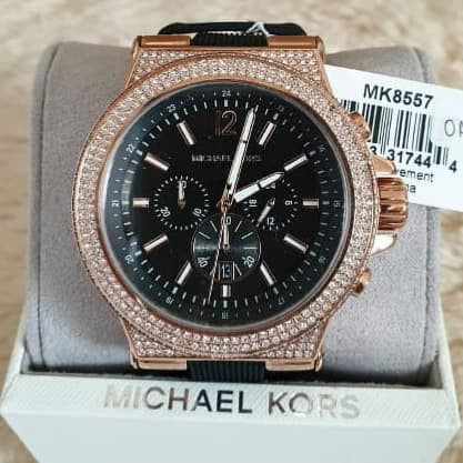  Shop Authentic Michael Kors Dylan Chronograph Black Dial Black Rubber Strap Watch For Women - MK8557 - Luxxuri