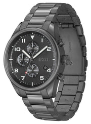  Shop Authentic Hugo Boss View Chronograph Grey Dial Grey Steel Strap Watch For Men - 1513991 - Luxxuri