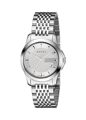  Shop Authentic Gucci G Timeless Silver Dial Silver Steel Strap Watch For Women - YA126501 - Luxxuri