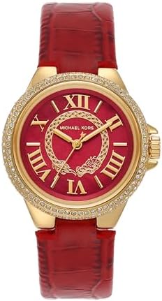  Shop Authentic Michael Kors Camille Three-Hand Red Dial Red Leather Strap Watch for Women - MK4750 - Luxxuri