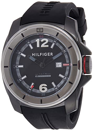  Shop Authentic Tommy Hilfiger Windsurf Black Dial Black Rubber Strap Watch for Men- 1791114 - Luxxuri