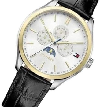  Shop Authentic Tommy Hilfiger Oliver Analog Silver Dial Black Leather Strap Watch for Men - 1791305 - Luxxuri
